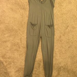 Olive Green Jumpsuit with Pockets